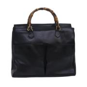 Pre-owned Leather handbags Gucci Vintage , Black , Dames