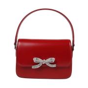 Burgundy Leren Mini Tas Self Portrait , Red , Dames