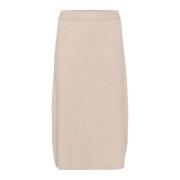 Elastische Taille Rok Doeskin Melange Saint Tropez , Beige , Dames