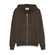 Bruine Hoodie Ami Paris , Brown , Heren