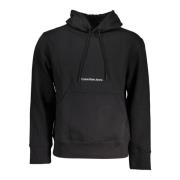 Heren Hoodie van Fleece met Borduursel Calvin Klein , Black , Heren