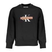 Zwarte Sweatshirt met Print Calvin Klein , Black , Heren