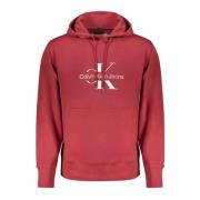 Rode hoodie met centrale zak en logoprint Calvin Klein , Red , Heren