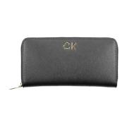 Damesportemonnee Zwart Rits Munt Kaart Calvin Klein , Black , Dames