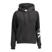 Hoodie Zwart Lange Mouw Print Logo Calvin Klein , Black , Heren