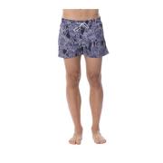 Sport Zwemkleding Boxer Mare Print Roberto Cavalli , Blue , Heren