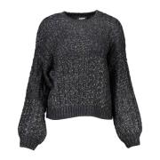 Zwarte Longsleeve Top Contrastdetails Desigual , Black , Dames