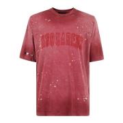 Casual Katoenen T-Shirt Dsquared2 , Pink , Heren