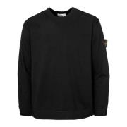 Lichtgewicht Sweatshirt met Ronde Hals Stone Island , Black , Heren