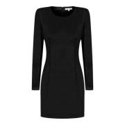 Zwarte Bodycon Jurk met Merklogo Patrizia Pepe , Black , Dames