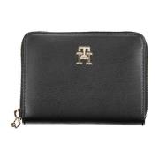 Damesportemonnee Zwart Rits Logo Tommy Hilfiger , Black , Dames