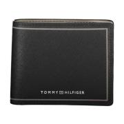 Heren Portemonnee Zwart Contrast Logo Tommy Hilfiger , Black , Heren