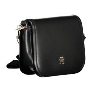 Zwarte Schoudertas met Verstelbare Band Tommy Hilfiger , Black , Dames