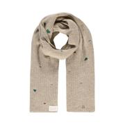 Hart Geborduurde Gebreide Sjaal Fabienne Chapot , Beige , Dames