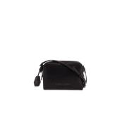 Mini Leren Boston Crossbody Tas Brunello Cucinelli , Black , Dames