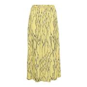 Kleurrijke Maxi Rok met Elastische Taille Soaked in Luxury , Yellow , ...