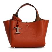 Beige Leren Tas met T Timeless Metalen Accessoire Tod's , Brown , Dame...