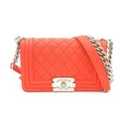 Pre-owned Leather chanel-bags Chanel Vintage , Orange , Dames