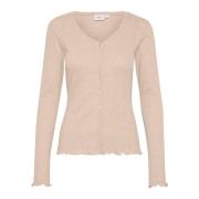 Melange Cardigan Top Saint Tropez , Beige , Dames