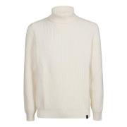 Gezellig Gebreide Turtle Neck Sweater Fay , White , Heren