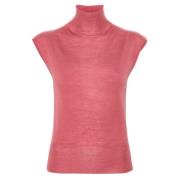 Turtle Neck Top Thulian Stijl Rick Owens , Pink , Dames