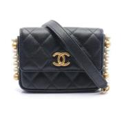 Pre-owned Leather chanel-bags Chanel Vintage , Black , Dames