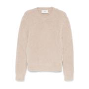 Beige Gebreide Crew Neck Sweater Ami Paris , Beige , Heren