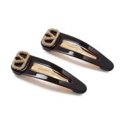 Zwart VLogo Handtekening Kristal Clip Set Valentino Garavani , Black ,...