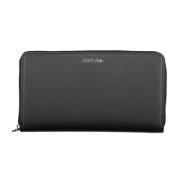 Damesportemonnee Zwart Rfid Ritssluiting Calvin Klein , Black , Dames