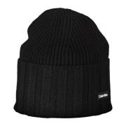 Zwarte Heren Beanie Muts met Contrastdetails Calvin Klein , Black , He...