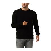 Heren Badge Easy Sweater Zwart Calvin Klein , Black , Heren