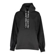 Hoodie Zwart Logo Contrast Calvin Klein , Black , Heren