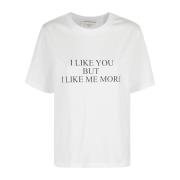 Zelfliefde Slogan T-shirt Victoria Beckham , White , Dames