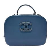 Pre-owned Leather chanel-bags Chanel Vintage , Blue , Dames