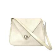 Pre-owned Leather shoulder-bags Hermès Vintage , White , Dames