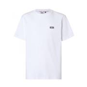 Heren T-shirt van katoen met logo print Gcds , White , Heren