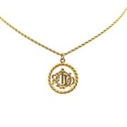 Pre-owned Metal necklaces Dior Vintage , Yellow , Dames