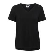 Adeliasz V-N T-Shirt Zwart Saint Tropez , Black , Dames