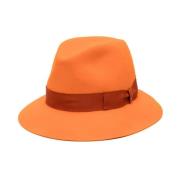 Oranje Wolvilten Hoed met Strik Borsalino , Orange , Heren