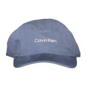 Blauwe Heren Visor Pet met Logo Print Calvin Klein , Blue , Unisex