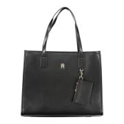 Zwarte Schoudertas met Afneembare Portemonnee Tommy Hilfiger , Black ,...