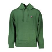 Groene Hoodie met Logo Tommy Hilfiger , Green , Heren