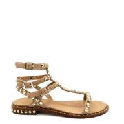 Studded Leather Sandal ASH , Beige , Dames