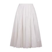 Witte Geplooide Midi Rok Jil Sander , White , Dames