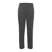 Hoge Taille Rechte Pijp Ritsbroek Zwart Kaffe , Gray , Dames