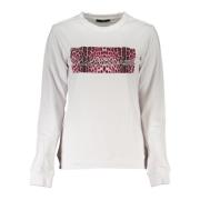 Witte Sweatshirt met Lange Mouwen en Print Cavalli Class , White , Her...