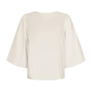 Omkeerbare Poplin Blouse - Ivory Neo Noir , Beige , Dames