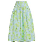 Poplin rok met hoge taille en paradeprint Marni , Multicolor , Dames