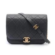 Pre-owned Leather chanel-bags Chanel Vintage , Black , Dames