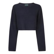 Korte Pullover Sweater Jejia , Blue , Dames